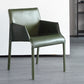 Leather Matte Finish Dining Chair Designer Style Home Solid Back Arm Chair