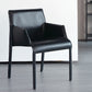 Leather Matte Finish Dining Chair Designer Style Home Solid Back Arm Chair