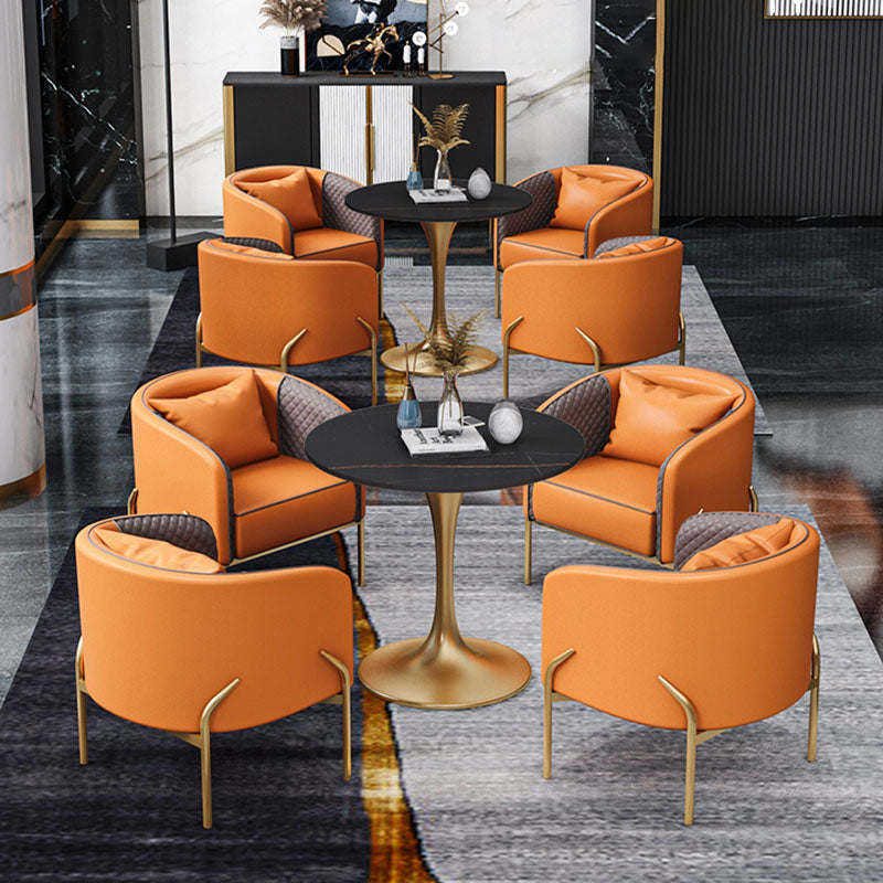 Glam Metal Dining Room Chairs Leather Dining Armless Chair for Restaurant Use Clearhalo 'Dining Chairs' 'Dining Tables & Seating' 'dining_chair' 'furn' 'furn_dining_chair' 'Furniture' 'Kitchen & Dining Furniture' 5710012
