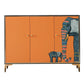 47.5"L Glam Engineered Wood Credenza Orange Cabinets Dining Server for Living Room Orange Clearhalo 'buffet_sideboard' 'Buffets & Sideboards' 'furn' 'furn_buffet_sideboard' 'Furniture' 'Kitchen & Dining Furniture' 5710032