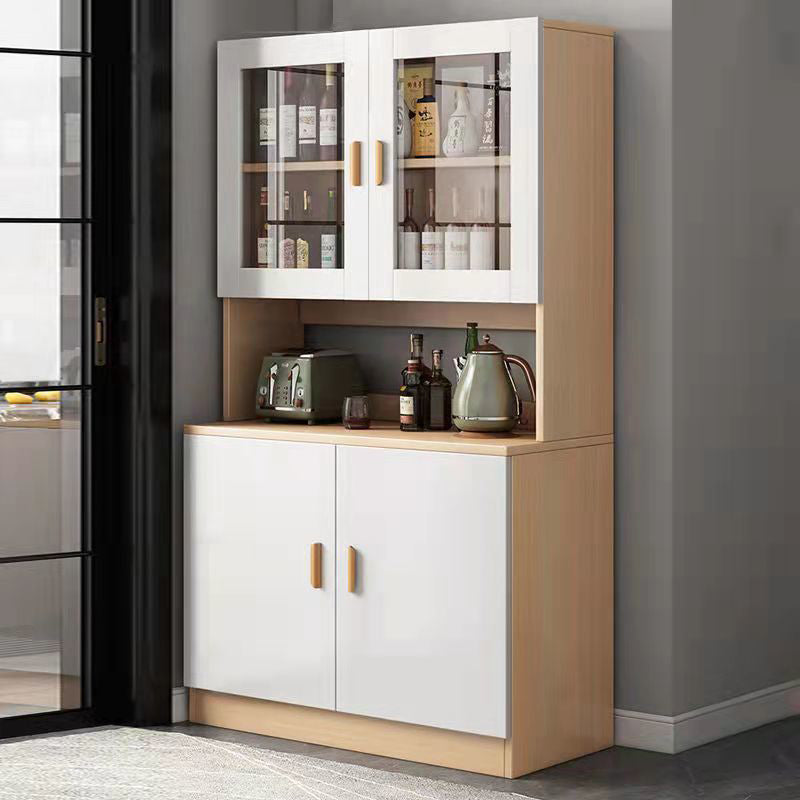 Server a buffet da 71,6 "moderni in legno ingegnerizzato con porte di vetro