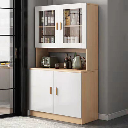 Server a buffet da 71,6 "moderni in legno ingegnerizzato con porte di vetro
