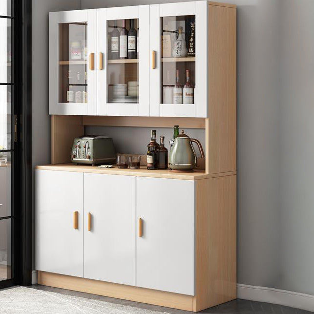 Server a buffet da 71,6 "moderni in legno ingegnerizzato con porte di vetro