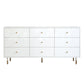 White-gold Buffet Table Wood Glam Style Kitchen Table for Dinning Room 63"L x 16"W x 31"H White Clearhalo 'buffet_sideboard' 'Buffets & Sideboards' 'furn' 'furn_buffet_sideboard' 'Furniture' 'Kitchen & Dining Furniture' 5710226