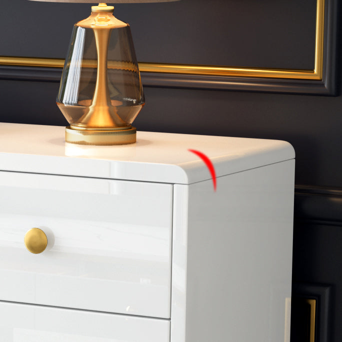 White-gold Buffet Table Wood Glam Style Kitchen Table for Dinning Room Clearhalo 'buffet_sideboard' 'Buffets & Sideboards' 'furn' 'furn_buffet_sideboard' 'Furniture' 'Kitchen & Dining Furniture' 5710234