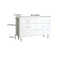 White-gold Buffet Table Wood Glam Style Kitchen Table for Dinning Room Clearhalo 'buffet_sideboard' 'Buffets & Sideboards' 'furn' 'furn_buffet_sideboard' 'Furniture' 'Kitchen & Dining Furniture' 5710242