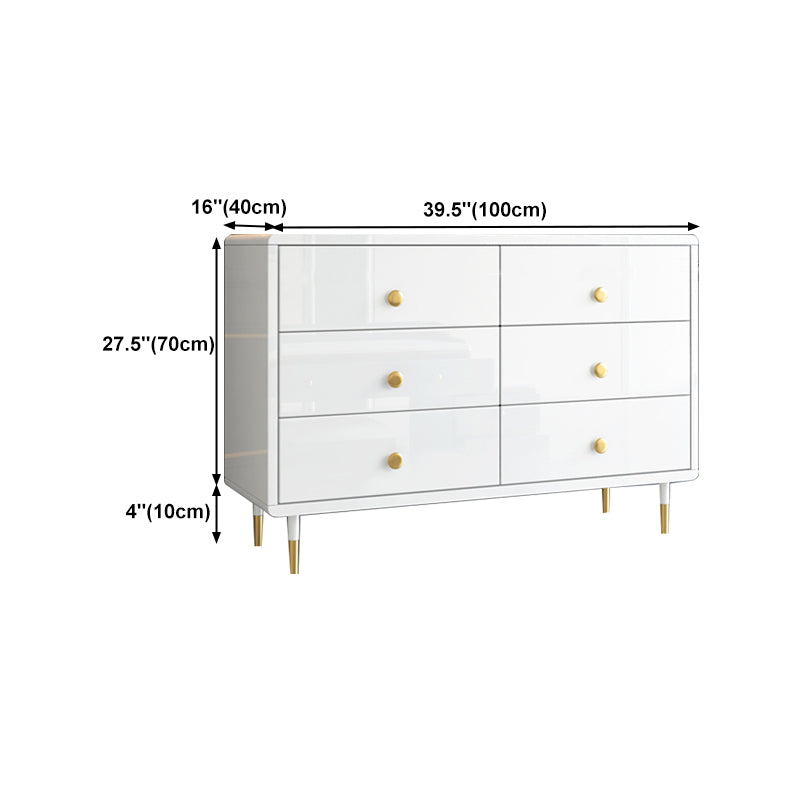 White-gold Buffet Table Wood Glam Style Kitchen Table for Dinning Room Clearhalo 'buffet_sideboard' 'Buffets & Sideboards' 'furn' 'furn_buffet_sideboard' 'Furniture' 'Kitchen & Dining Furniture' 5710245