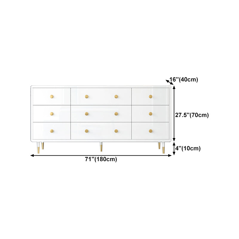 White-gold Buffet Table Wood Glam Style Kitchen Table for Dinning Room Clearhalo 'buffet_sideboard' 'Buffets & Sideboards' 'furn' 'furn_buffet_sideboard' 'Furniture' 'Kitchen & Dining Furniture' 5710247