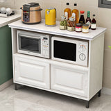 Modern Style Stone Sideboard Dining Room 31.5"H Buffet Server in White Clearhalo 'buffet_sideboard' 'Buffets & Sideboards' 'furn' 'furn_buffet_sideboard' 'Furniture' 'Kitchen & Dining Furniture' 5710387