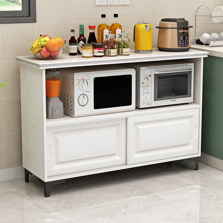 Modern Style Stone Sideboard Dining Room 31.5"H Buffet Server in White Clearhalo 'buffet_sideboard' 'Buffets & Sideboards' 'furn' 'furn_buffet_sideboard' 'Furniture' 'Kitchen & Dining Furniture' 5710396