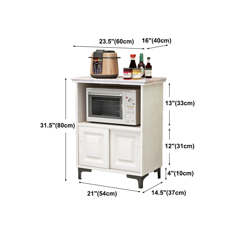 Modern Style Stone Sideboard Dining Room 31.5"H Buffet Server in White Clearhalo 'buffet_sideboard' 'Buffets & Sideboards' 'furn' 'furn_buffet_sideboard' 'Furniture' 'Kitchen & Dining Furniture' 5710397