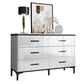White Marble Buffet/Console Living Room Modern Sideboard Table with Drawers 47"L x 16"W x 30"H Clearhalo 'buffet_sideboard' 'Buffets & Sideboards' 'furn' 'furn_buffet_sideboard' 'Furniture' 'Kitchen & Dining Furniture' 5710411