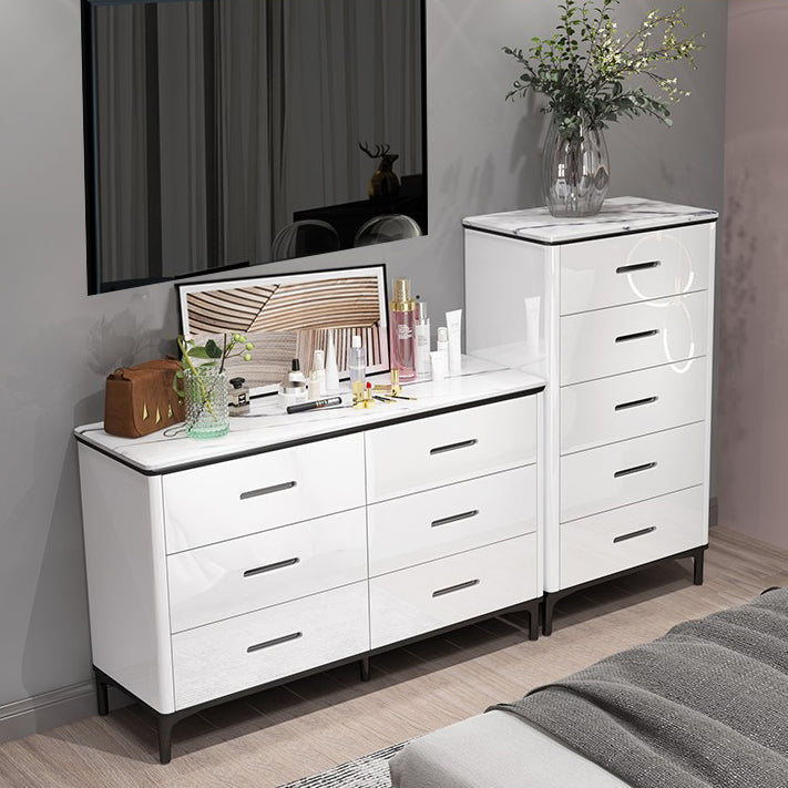 White Marble Buffet/Console Living Room Modern Sideboard Table with Drawers Clearhalo 'buffet_sideboard' 'Buffets & Sideboards' 'furn' 'furn_buffet_sideboard' 'Furniture' 'Kitchen & Dining Furniture' 5710414