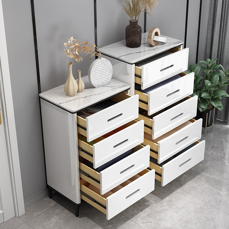 White Marble Buffet/Console Living Room Modern Sideboard Table with Drawers Clearhalo 'buffet_sideboard' 'Buffets & Sideboards' 'furn' 'furn_buffet_sideboard' 'Furniture' 'Kitchen & Dining Furniture' 5710415