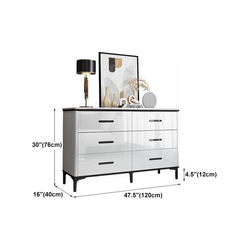 White Marble Buffet/Console Living Room Modern Sideboard Table with Drawers Clearhalo 'buffet_sideboard' 'Buffets & Sideboards' 'furn' 'furn_buffet_sideboard' 'Furniture' 'Kitchen & Dining Furniture' 5710418