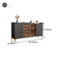 Modern Engineered Wood Sideboard Dining Room 35.4"H Buffet Server with Glass Doors Clearhalo 'buffet_sideboard' 'Buffets & Sideboards' 'furn' 'furn_buffet_sideboard' 'Furniture' 'Kitchen & Dining Furniture' 5710527
