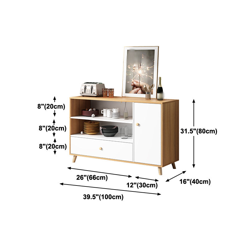 39 "l moderner Sideboard -Holzbuffet -Server mit offenem Speicher