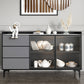Stone Top Dining Room Sideboard Cabinet Modern Credenza with Drawer and Glass Door Grey Clearhalo 'buffet_sideboard' 'Buffets & Sideboards' 'furn' 'furn_buffet_sideboard' 'Furniture' 'Kitchen & Dining Furniture' 5710561