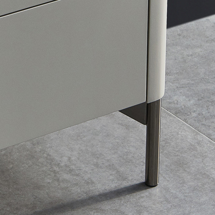 Server da pranzo in pietra grigia e buffet in legno con cassetti