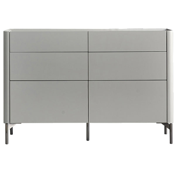 Server da pranzo in pietra grigia e buffet in legno con cassetti