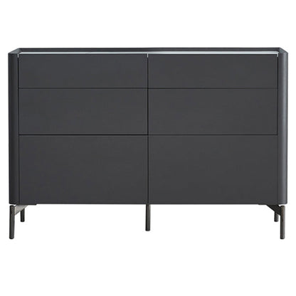 Server da pranzo in pietra grigia e buffet in legno con cassetti