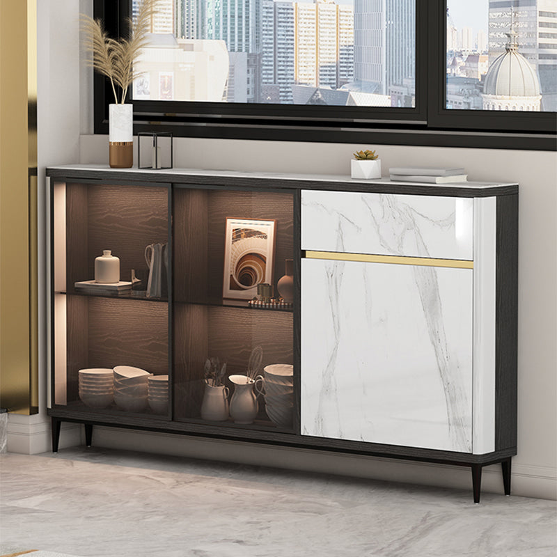 Glass Door Wood Sideboard Modern Credenza with Storage for Living Room Clearhalo 'buffet_sideboard' 'Buffets & Sideboards' 'furn' 'furn_buffet_sideboard' 'Furniture' 'Kitchen & Dining Furniture' 5710619