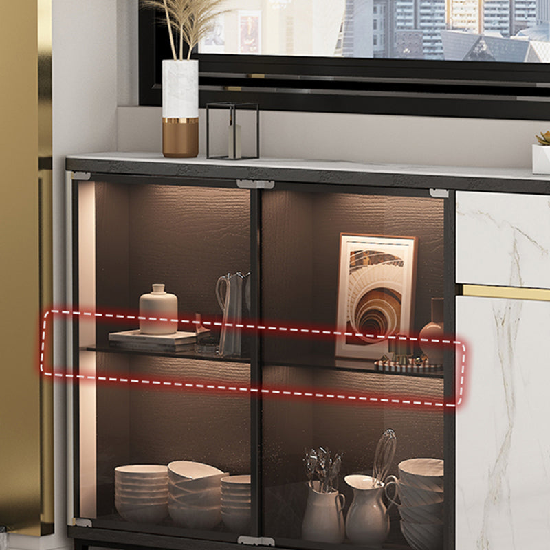 Glass Door Wood Sideboard Modern Credenza with Storage for Living Room Clearhalo 'buffet_sideboard' 'Buffets & Sideboards' 'furn' 'furn_buffet_sideboard' 'Furniture' 'Kitchen & Dining Furniture' 5710625