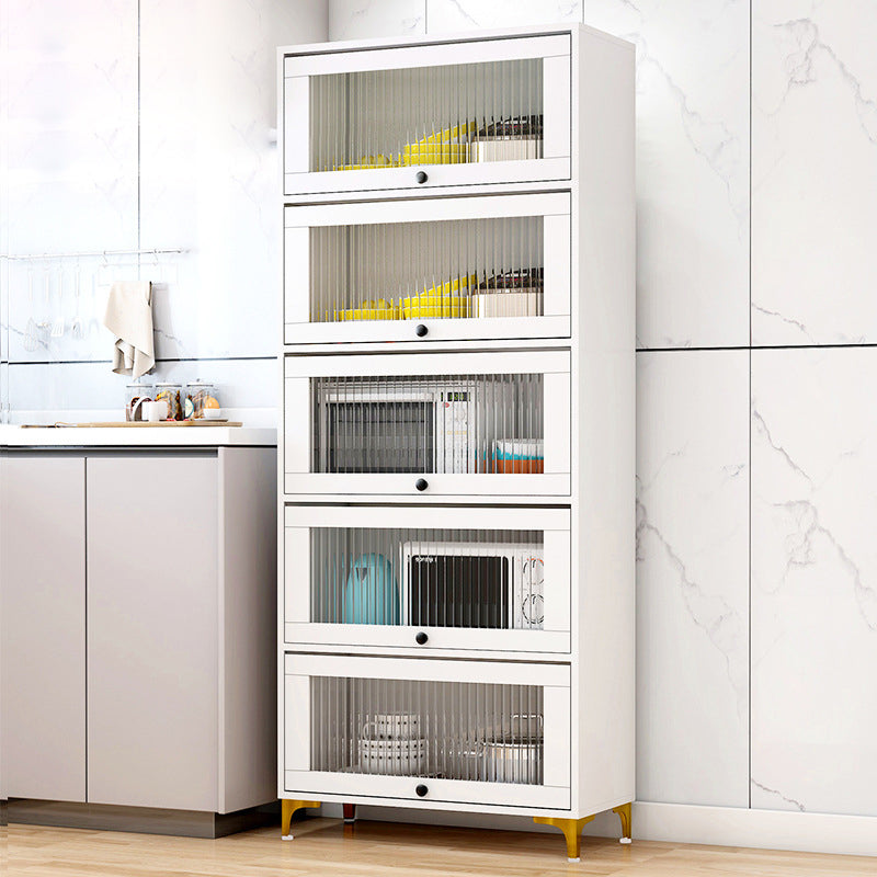 Server di cucina in stile glam porte in vetro temperato server per sala da pranzo