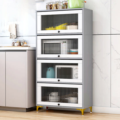 Server di cucina in stile glam porte in vetro temperato server per sala da pranzo