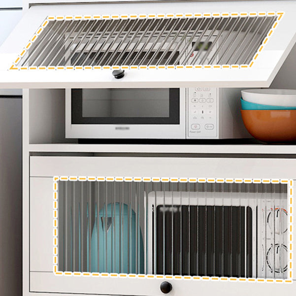 Server di cucina in stile glam porte in vetro temperato server per sala da pranzo