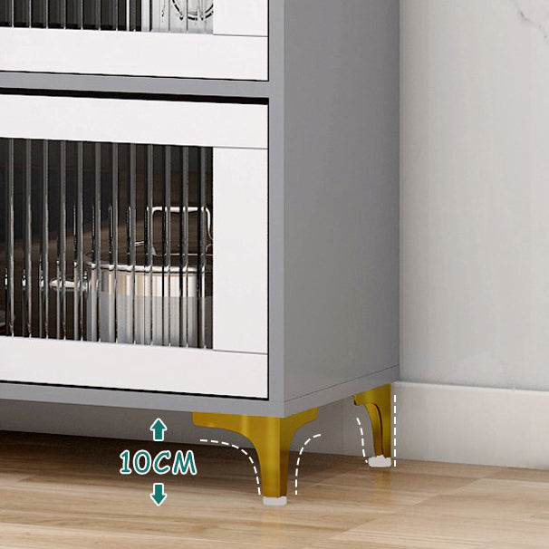 Server di cucina in stile glam porte in vetro temperato server per sala da pranzo