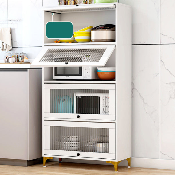 Server di cucina in stile glam porte in vetro temperato server per sala da pranzo