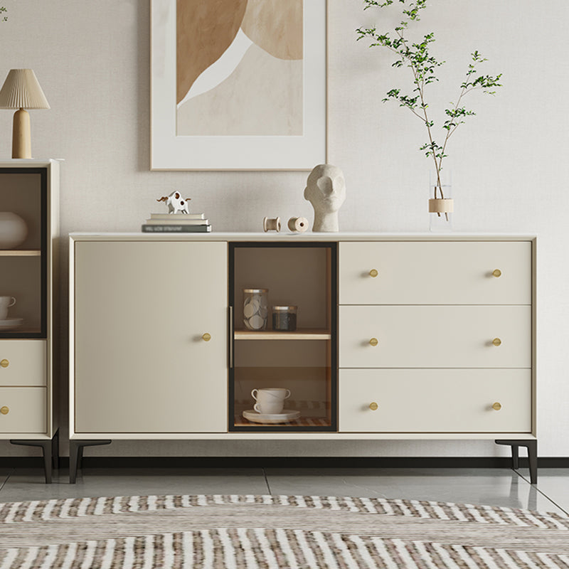 Scheda da pranzo in legno bianco in stile semplice in stile per soggiorno