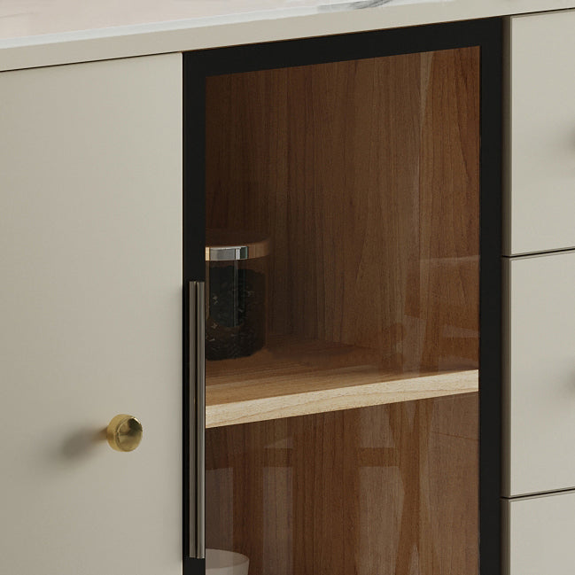 Scheda da pranzo in legno bianco in stile semplice in stile per soggiorno