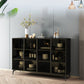 Stile sideboard in vetro moderno in stile sala da pranzo 36,6 "h buffet server in nero