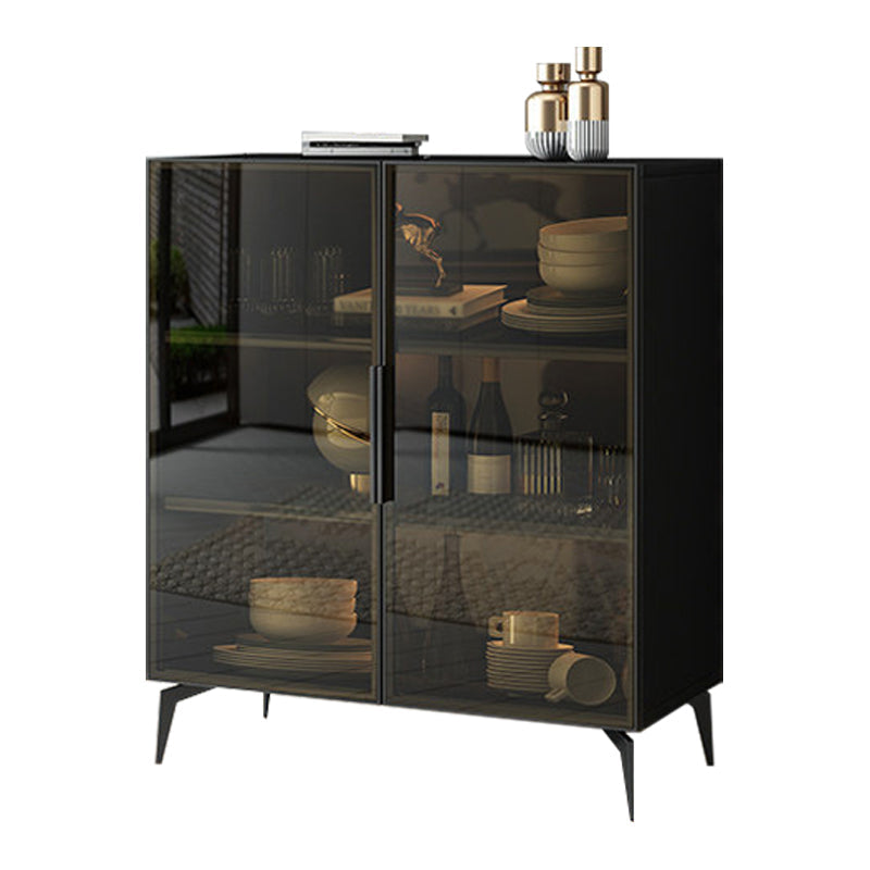 Stile sideboard in vetro moderno in stile sala da pranzo 36,6 "h buffet server in nero