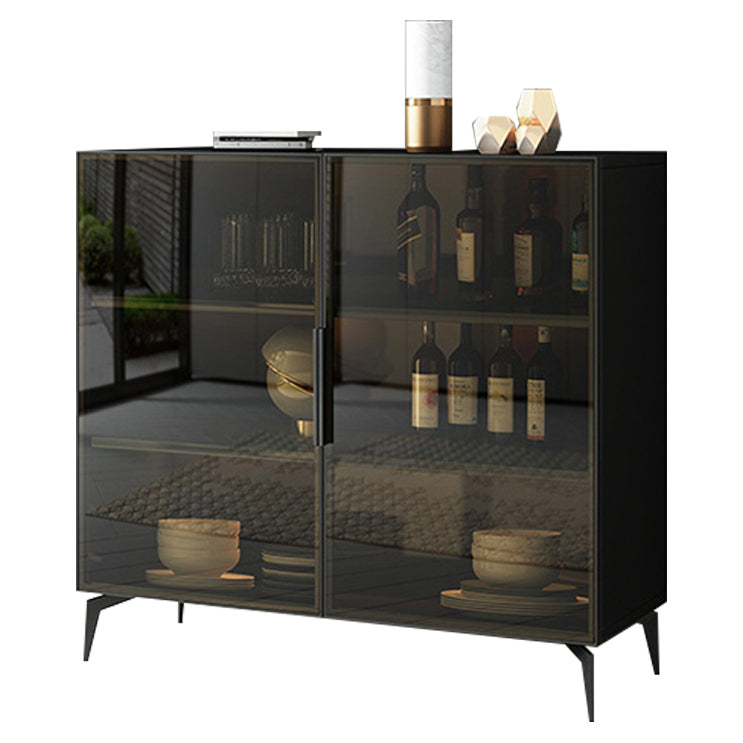 Stile sideboard in vetro moderno in stile sala da pranzo 36,6 "h buffet server in nero