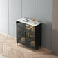 Stile sideboard in vetro moderno in stile sala da pranzo 36,6 "h buffet server in nero
