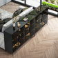 Stile sideboard in vetro moderno in stile sala da pranzo 36,6 "h buffet server in nero
