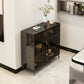 Stile sideboard in vetro moderno in stile sala da pranzo 36,6 "h buffet server in nero
