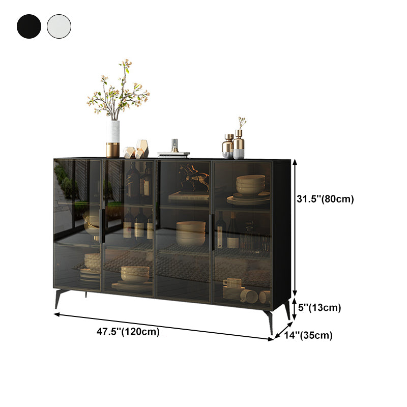 Stile sideboard in vetro moderno in stile sala da pranzo 36,6 "h buffet server in nero