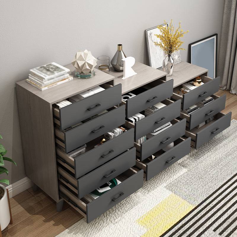 Gray Buffet Table Wood Multi Drawer Modern Style Buffet Table for Living Room Clearhalo 'buffet_sideboard' 'Buffets & Sideboards' 'furn' 'furn_buffet_sideboard' 'Furniture' 'Kitchen & Dining Furniture' 5710725