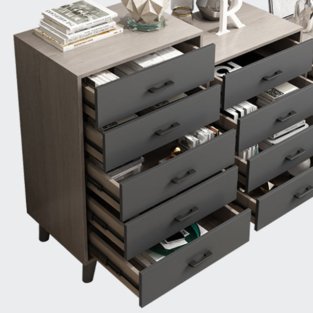 Gray Buffet Table Wood Multi Drawer Modern Style Buffet Table for Living Room Clearhalo 'buffet_sideboard' 'Buffets & Sideboards' 'furn' 'furn_buffet_sideboard' 'Furniture' 'Kitchen & Dining Furniture' 5710733