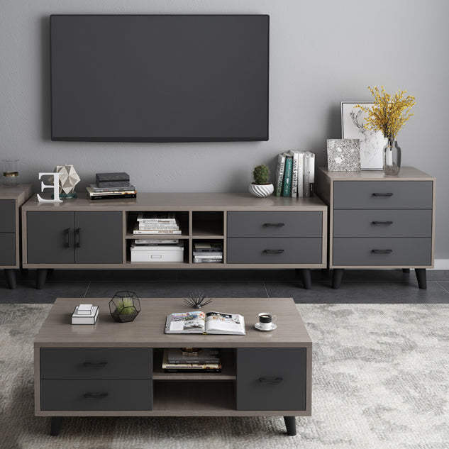 Gray Buffet Table Wood Multi Drawer Modern Style Buffet Table for Living Room Clearhalo 'buffet_sideboard' 'Buffets & Sideboards' 'furn' 'furn_buffet_sideboard' 'Furniture' 'Kitchen & Dining Furniture' 5710741
