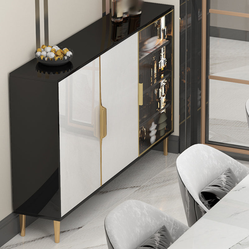 Gabinetto del server glam in legno di porta di vetro con spazio per la sala da pranzo