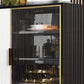 Gabinetto del server glam in legno di porta di vetro con spazio per la sala da pranzo