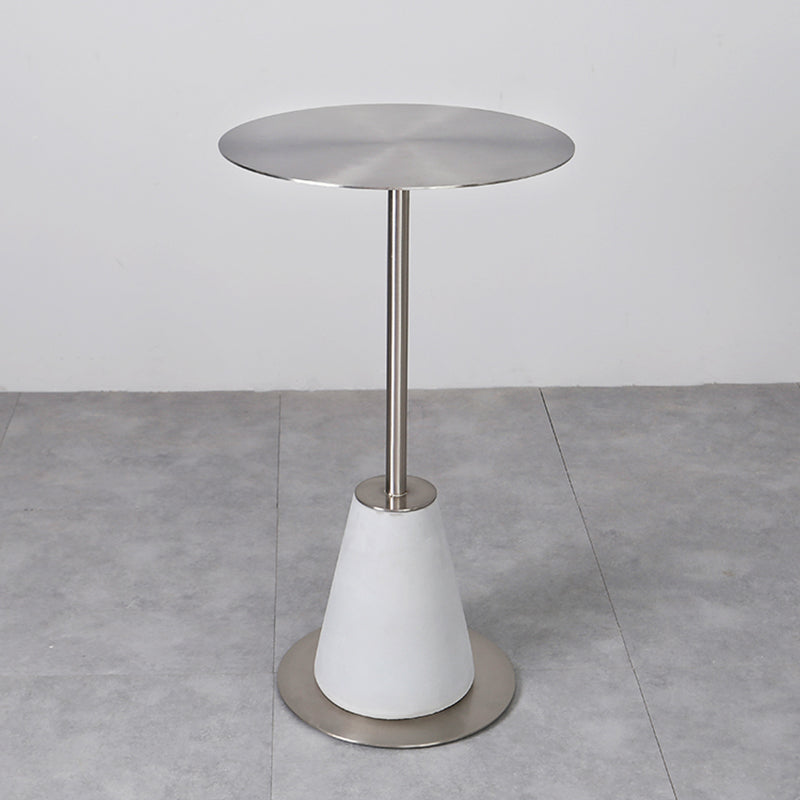 Mid-Century Modern Pedestal Mental Coffee Table Round Top Shape Coffee Cocktail Table