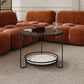 Round Minimalist Coffee Table Glass Top Steel Coffee Table for Living Room Clearhalo 'Coffee & Accent Tables' 'Coffee Tables' 'coffee_tables' 'furn' 'furn_coffee_tables' 'Furniture' 'Living Room Furniture' 5711027