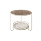 Round Minimalist Coffee Table Glass Top Steel Coffee Table for Living Room White Brown Clearhalo 'Coffee & Accent Tables' 'Coffee Tables' 'coffee_tables' 'furn' 'furn_coffee_tables' 'Furniture' 'Living Room Furniture' 5711029