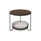 Round Minimalist Coffee Table Glass Top Steel Coffee Table for Living Room Black Dark Brown Clearhalo 'Coffee & Accent Tables' 'Coffee Tables' 'coffee_tables' 'furn' 'furn_coffee_tables' 'Furniture' 'Living Room Furniture' 5711030